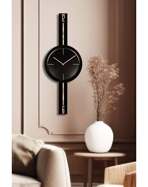 Horloge murale décorative noir - 30 x 80 cm