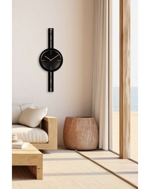 Horloge murale décorative noir - 30 x 80 cm