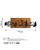 Decoratief wandaccessoire van walnoot/zwart hout - 30 x 95 cm