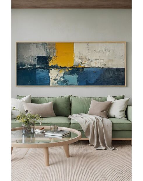 Tableau décoratif encadré en MDF multicolore - 50 x 120 cm