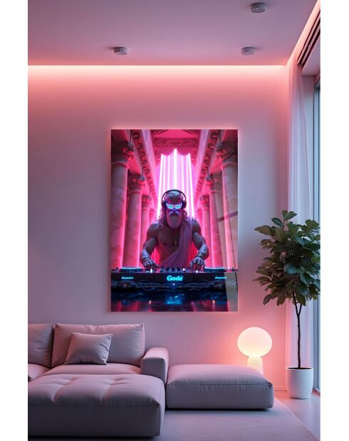 Peinture décorative sur verre trempé multicolore - 70 x 100 cm