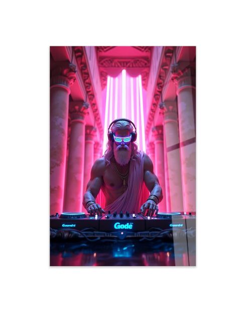 Peinture décorative sur verre trempé multicolore - 70 x 100 cm