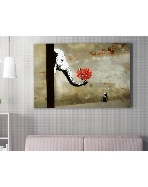 Peinture décorative sur toile multicolore - 70 x 100 cm