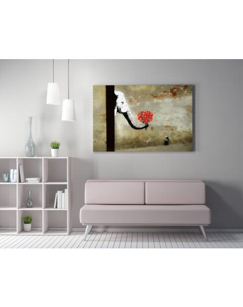 Peinture décorative sur toile multicolore - 70 x 100 cm