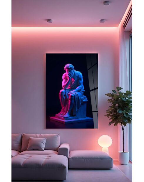 Peinture décorative sur verre trempé multicolore - 50 x 70 cm