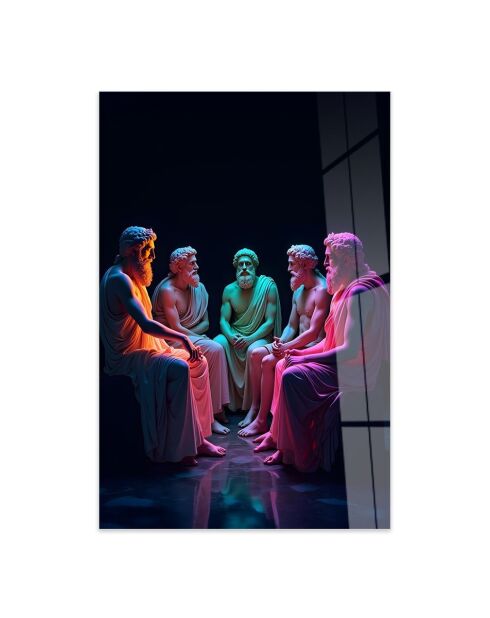 Peinture décorative sur verre trempé multicolore - 50 x 70 cm