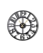 Horloge murale décorative en métal noir - 70 x 70 cm