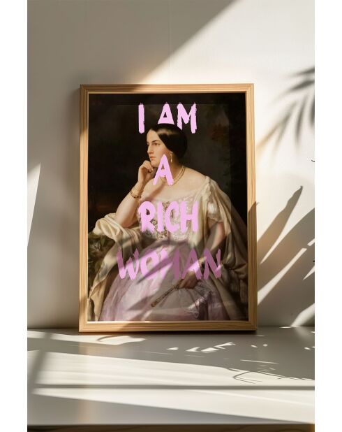 Tableau décoratif encadré en MDF multicolore - 50 x 70 cm