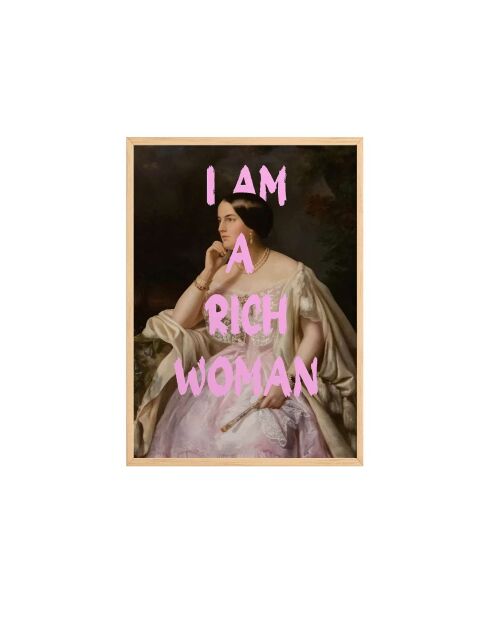 Tableau décoratif encadré en MDF multicolore - 50 x 70 cm