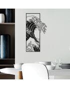 Accessoire mural décoratif en métal noir - 34 x 62 cm