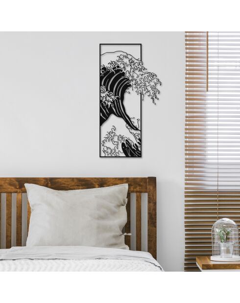 Accessoire mural décoratif en métal noir - 34 x 62 cm