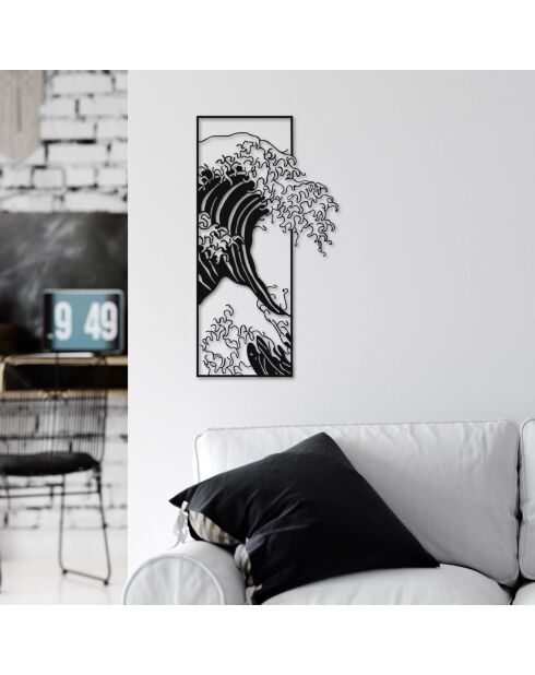 Accessoire mural décoratif en métal noir - 34 x 62 cm