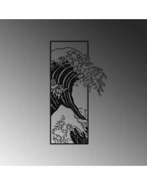 Accessoire mural décoratif en métal noir - 34 x 62 cm