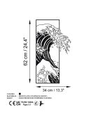 Accessoire mural décoratif en métal noir - 34 x 62 cm