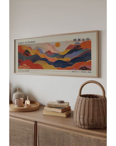 Tableau décoratif encadré en MDF multicolore - 50 x 120 cm