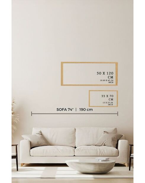 Tableau décoratif encadré en MDF multicolore - 50 x 120 cm