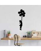 Accessorio decorativo da parete in metallo nero - 100 x 34 cm