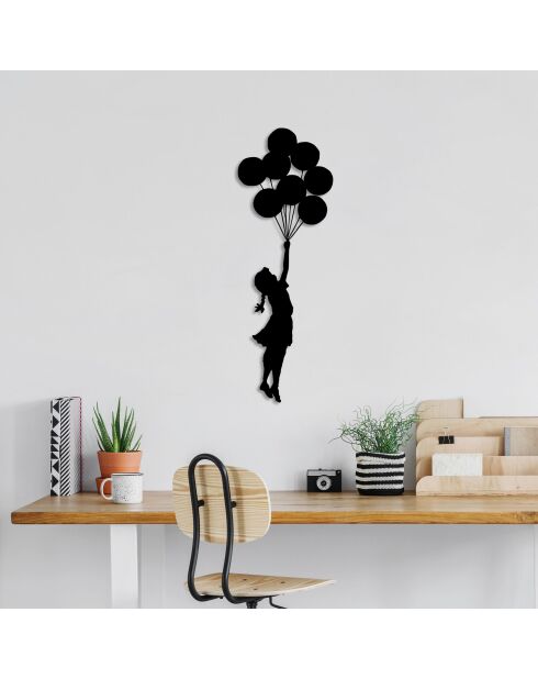 Accessoire mural décoratif en métal noir - 100 x 34 cm
