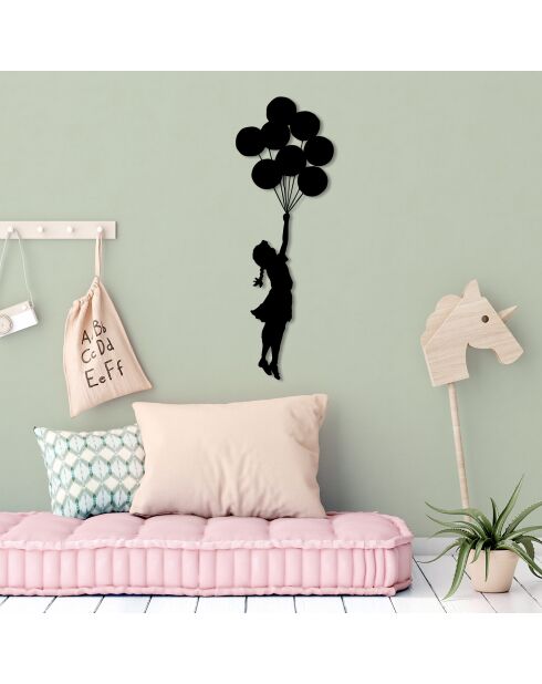 Accessoire mural décoratif en métal noir - 100 x 34 cm