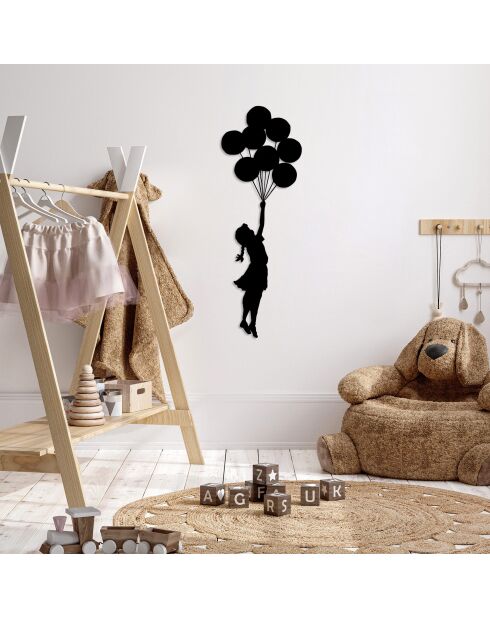 Accessoire mural décoratif en métal noir - 100 x 34 cm