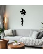 Accessorio decorativo da parete in metallo nero - 100 x 34 cm