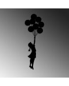 Accessorio decorativo da parete in metallo nero - 100 x 34 cm