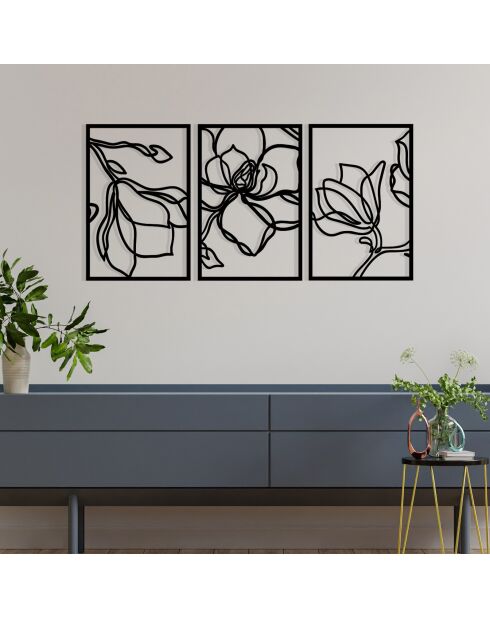 Accesorio decorativo de pared de metal negro - 120 x 56,5 cm