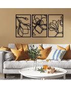 Accessorio decorativo da parete in metallo nero - 120 x 56,5 cm