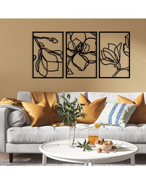 Accesorio decorativo de pared de metal negro - 120 x 56,5 cm