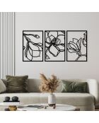 Accessorio decorativo da parete in metallo nero - 120 x 56,5 cm