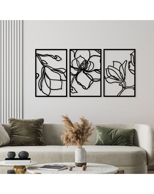 Accesorio decorativo de pared de metal negro - 120 x 56,5 cm