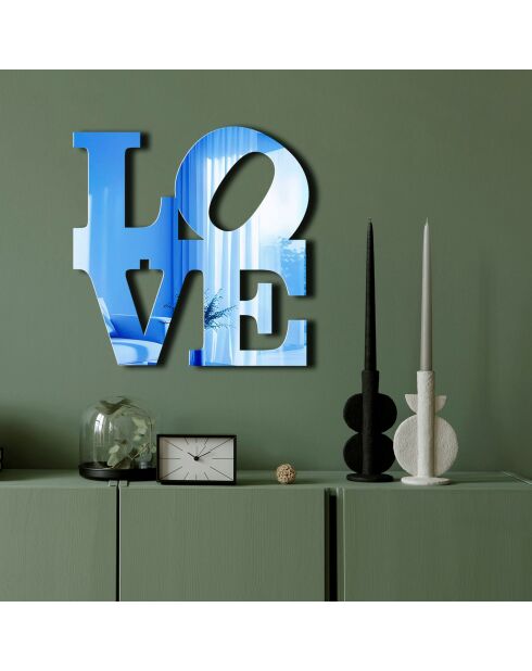 Blauwe decoratieve spiegel - 47 x 48 cm