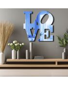 Blauer dekorativer Spiegel - 47 x 48 cm