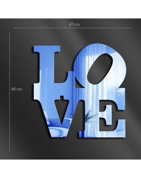 Blauwe decoratieve spiegel - 47 x 48 cm