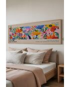 Tableau décoratif encadré en MDF multicolore - 50 x 120 cm