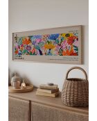 Tableau décoratif encadré en MDF multicolore - 50 x 120 cm