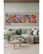 Tableau décoratif encadré en MDF multicolore - 50 x 120 cm