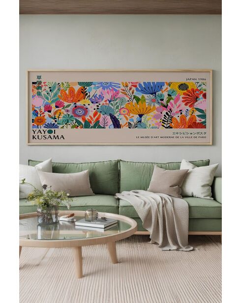 Tableau décoratif encadré en MDF multicolore - 50 x 120 cm