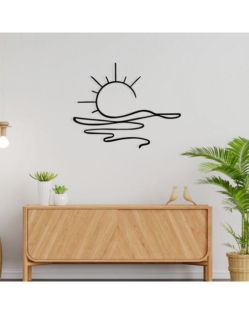 Accessorio decorativo da parete in metallo nero - 55 x 44 cm