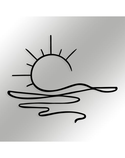 Accessorio decorativo da parete in metallo nero - 55 x 44 cm