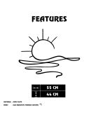 Accessorio decorativo da parete in metallo nero - 55 x 44 cm