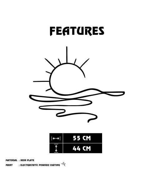 Accessorio decorativo da parete in metallo nero - 55 x 44 cm