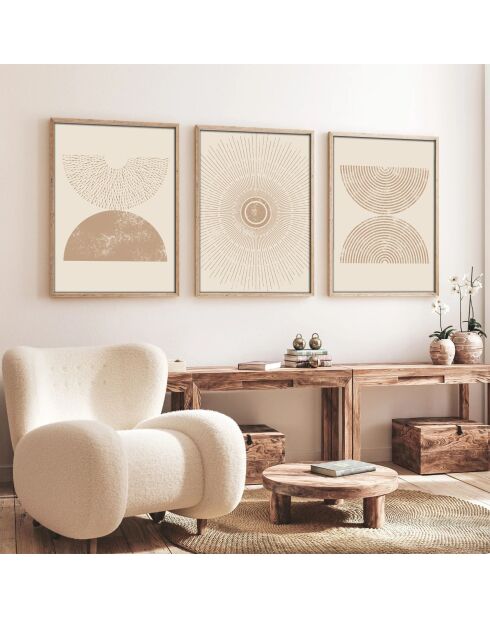 Tableau décoratif encadré en MDF (3 pièces) multicolore - 50 x 70 cm