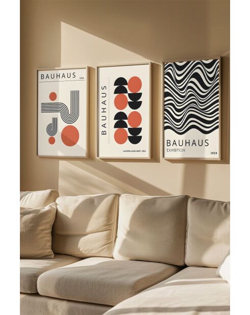 Pannello decorativo con cornice in MDF (3 pezzi) multicolore - 33 x 48 cm