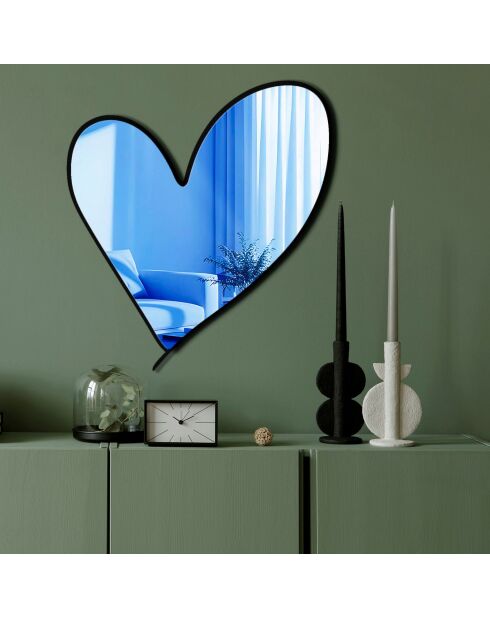 Blauer dekorativer Spiegel - 43 x 48 cm