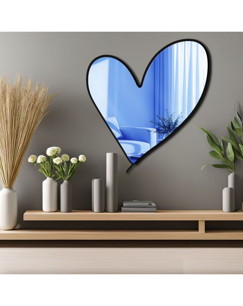 Blauer dekorativer Spiegel - 43 x 48 cm