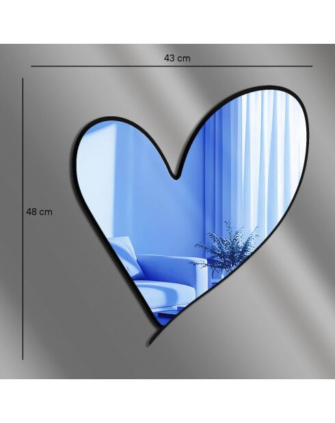 Blauer dekorativer Spiegel - 43 x 48 cm