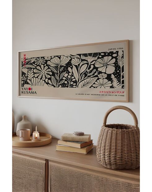 Tableau décoratif encadré en MDF multicolore - 50 x 120 cm