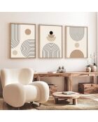 Pannello decorativo con cornice in MDF (3 pezzi) multicolore - 50 x 70 cm