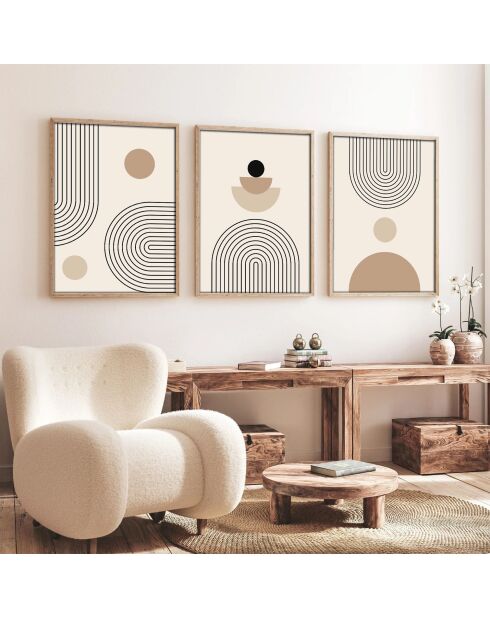 Pannello decorativo con cornice in MDF (3 pezzi) multicolore - 50 x 70 cm